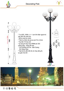 Trụ đèn công viên 1006A H : 3,6m